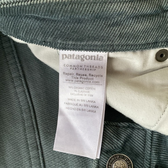 Patagonia blue grey low rise skinny leg corduroy pants size 30 - Picture 5 of 6